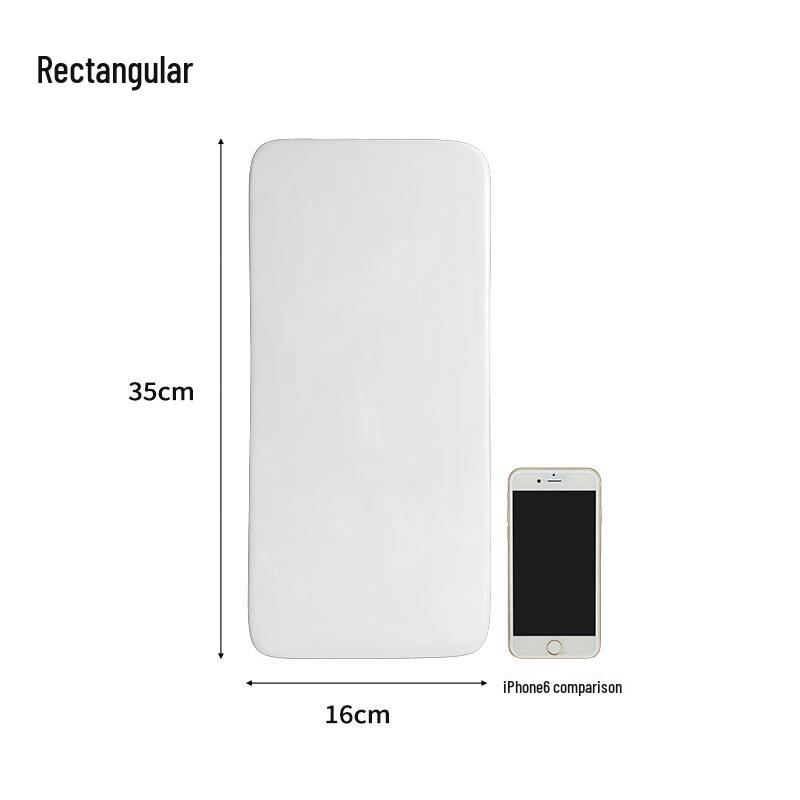 Nordic White Ceramic Rectangular Serving Plate