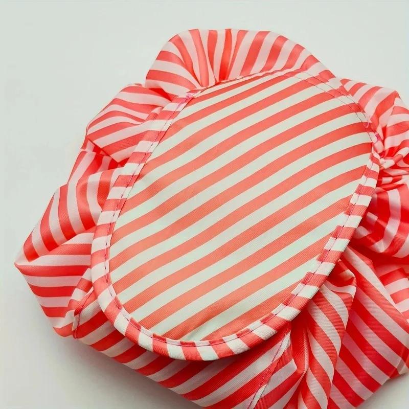 Polyester Lazy Drawstring Makeup Bag Portable Travel Storage Bag One Pack