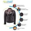 SKINOUTFIT Men's Motorcycle Leather Jacket Genuine Brown Lambskin Café Racer Biker Outerwear
