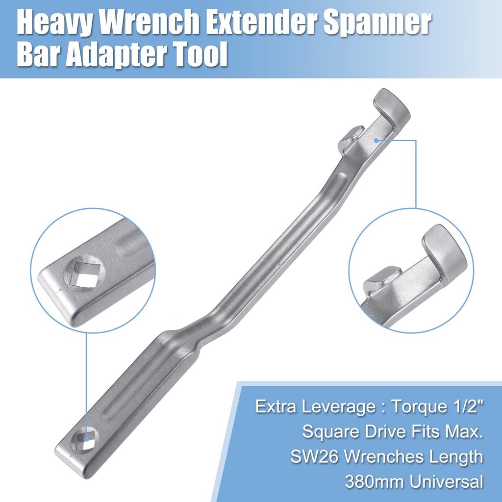 X AUTOHAUX Wrench Extender Tool Bar for Wrench Extenders with 13mm Square 38cm Open-End Holes,