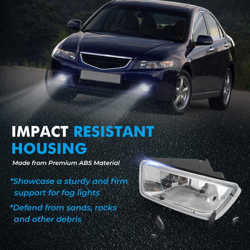 Fog Lights Front Bumper Driving Lamps Kit w/ Wiring Harness H11 Yellow Bulb, for Honda Accord 4 Doors 2003-2007