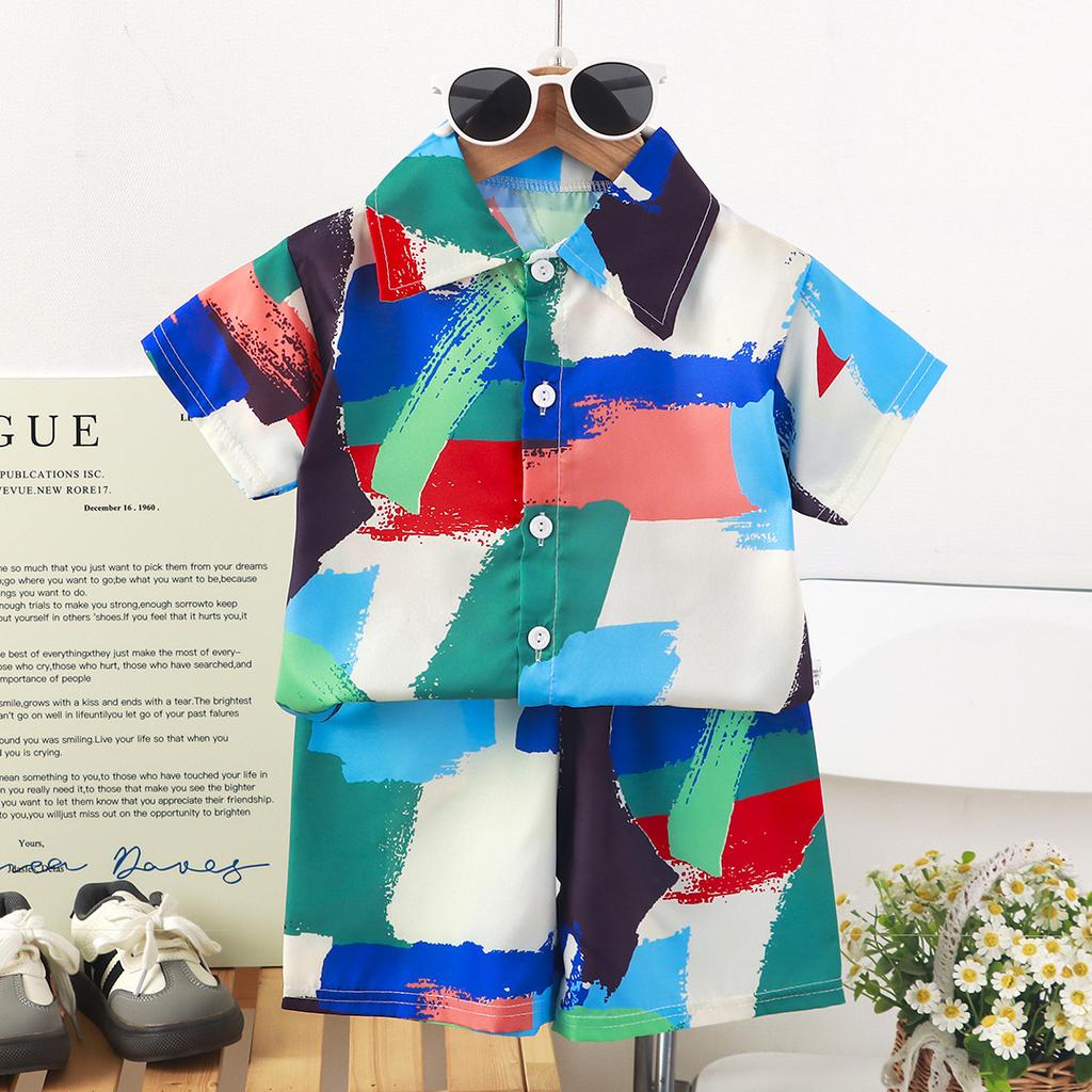 Children's Short-sleeved Short Pants And Shirt Set - Summer Boys' Casual Outfit