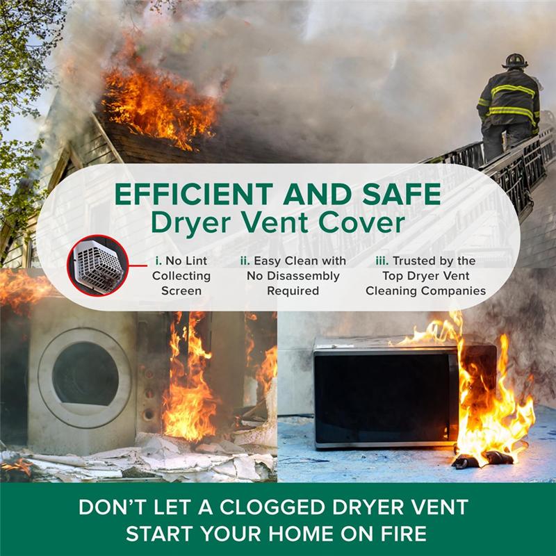 AD23-1 Set Dual Door Dryer Vent Cover 4 Inch Outdoor Vent Cover Duct Tube & Trim Ring Indoor Dryer Vent