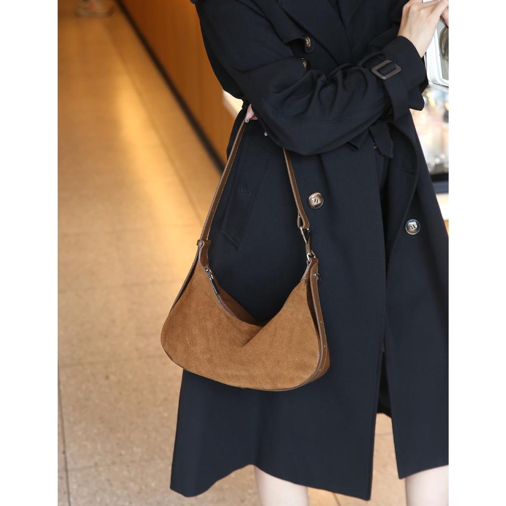 Cowhide Matte Soft High-end Niche Dumpling Bag Popular Fashion Shoulder Crossbody Version Soft Leather Satchel