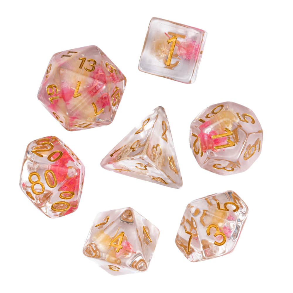 Cusdie Cute Mushroom Dice Set D&D 7Pcs D4 D6 D8 D10 D% D12 D20 DND Polyhedral Dice for Role Playing Game Table Games TRPG