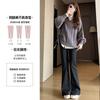 Black Micro-pull Suit Pants Children's Spring and Autumn New High-waisted Thin Flared Pants Casual Small Horseshoe Pants