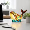 Kids Room Night Light Stained Glass Whale Light, USB Multicolor Table Lamp, Bedroom Ambiance Decorative LED Desk for Home Office Lamp