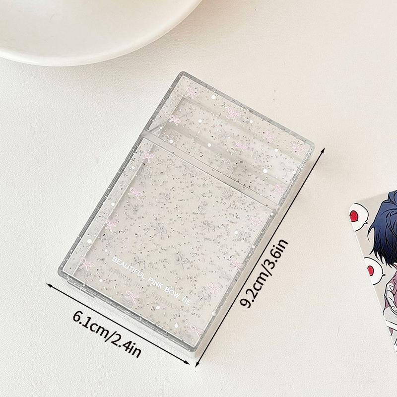 Cartoon Acrylic Photocard Storage Box Photo Cards Holder Idol Cards Storage Case Desk Accessiories Office Desk Card Organizer