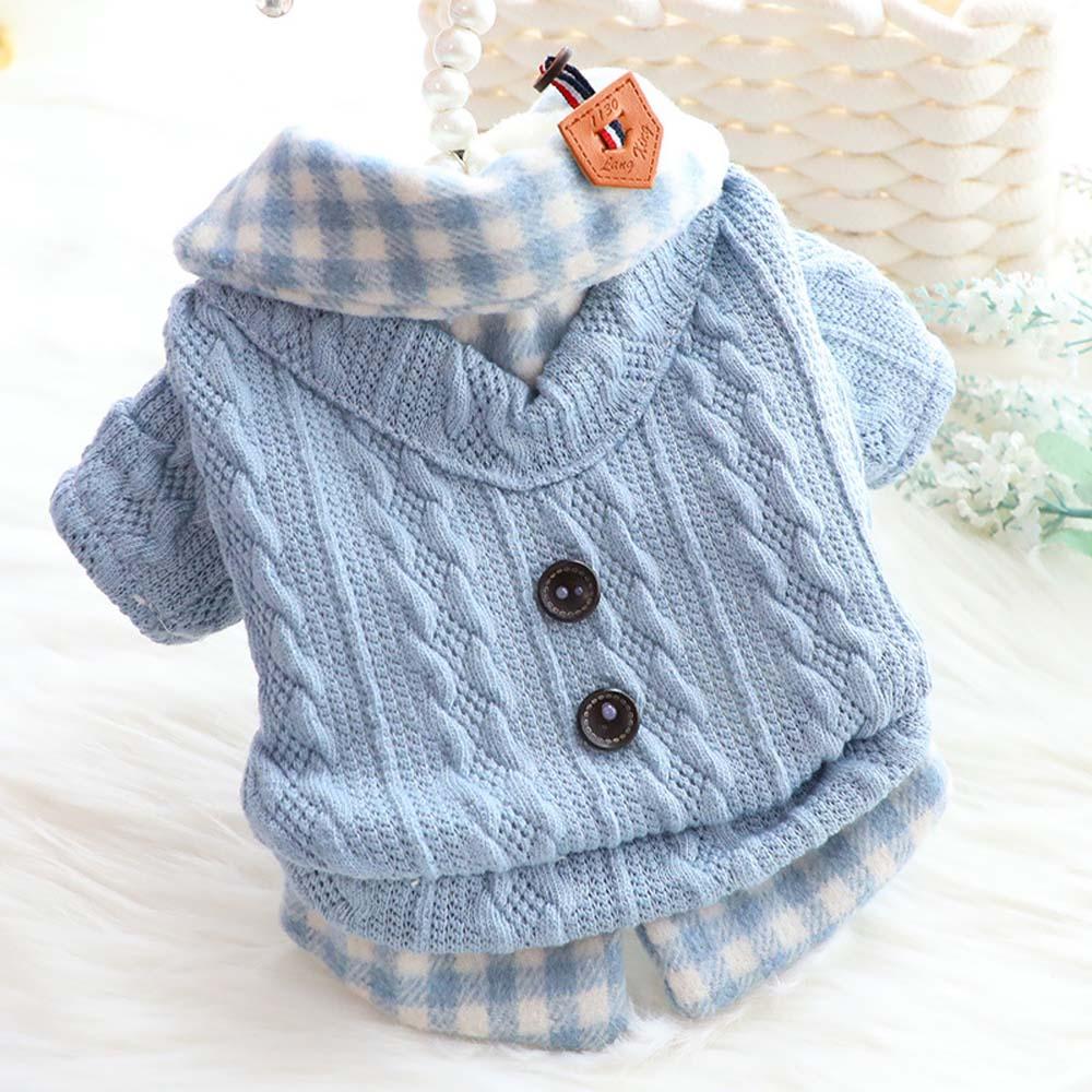 

Cat Puppy Knitting Costume Winter Pet Coat Jacket Pet Clothes Dog Sweater M синій