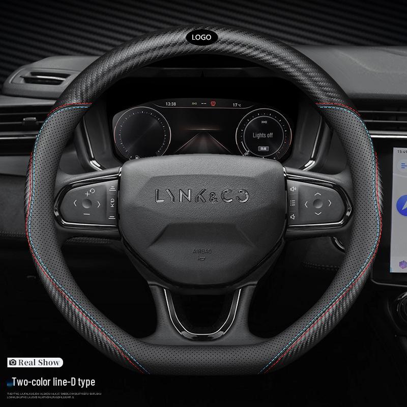 Lynk & Co Genuine Leather Steering Wheel Cover for Models 01, 02, 03, 03+, 05, 06, 09 - New Energy Vehicles