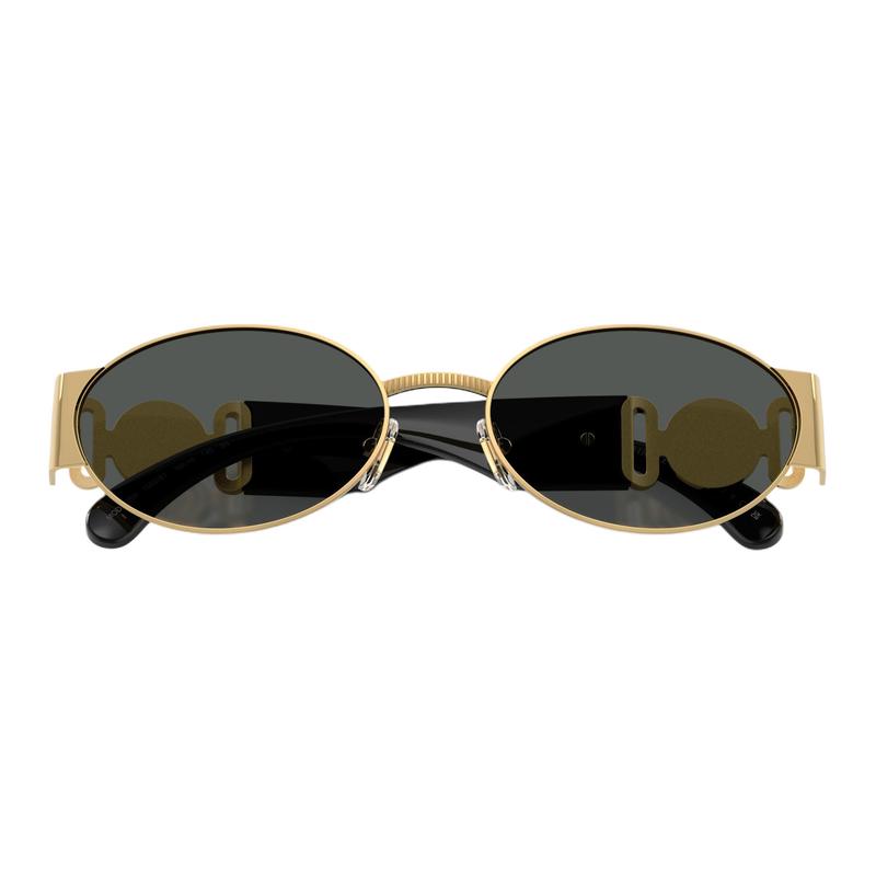 Versace Brand logo retro fashion design, plate and metal, oval sunglasses, same style for men and women, 0VE2299-100287-Black 56 - glasses case