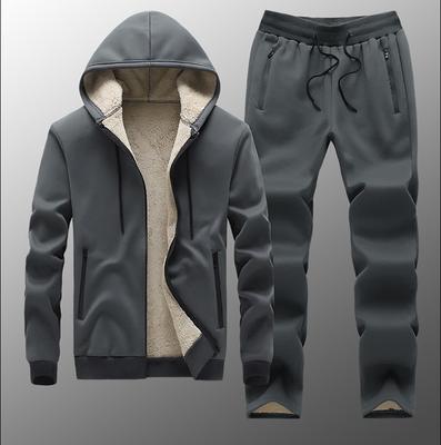 Tracksuit Men Winter Thick Casual Hoodies Sportswear Sets Warm Sweatshirts Fleece 2 PCS Jacket+Pant Mens Moleton