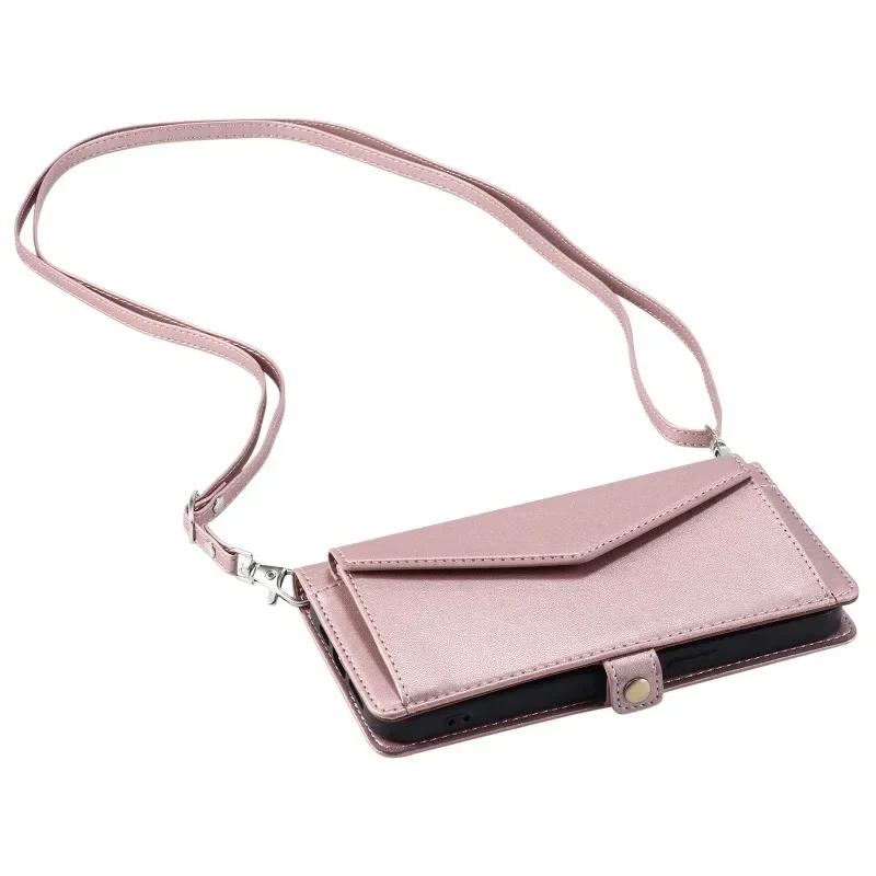 

Funda Phone G85 G35 G55 G24 G04 G34 Wallet Lanyard Bag Case for Motorola Moto G84 G54 G14 G73 G53 G23 G82 Simple Leather Cover Moto G85