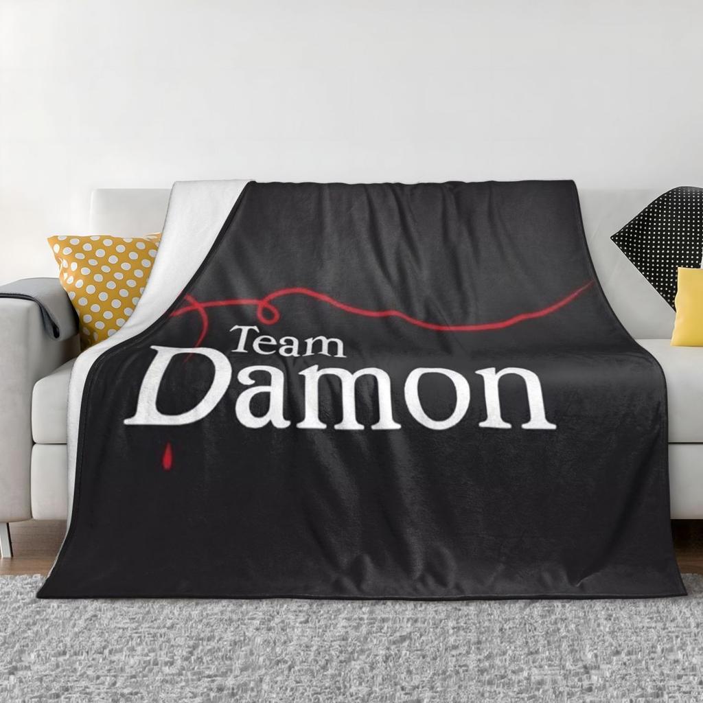 The Vampire Diaries Damon Salvatore Blankets Soft Warm Flannel Throw Blanket Bedspread for Bed Living Room Picnic Travel Home