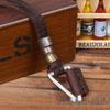 Alloy Two-Circle Pendant Necklace with Genuine Leather Cowhide Cord