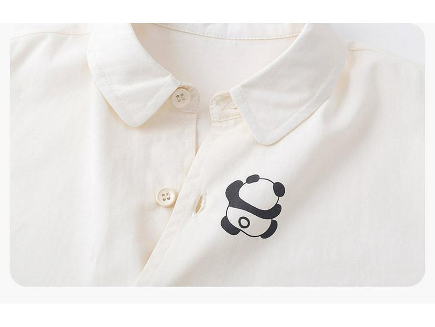 Dudu Boys' Spring Cotton Outfit: Two-Piece Shirt & Pants Set