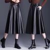 2025 Autumn/Winter High-Waisted Lambskin Midi Skirt - Slim Fit, Simple Temperament