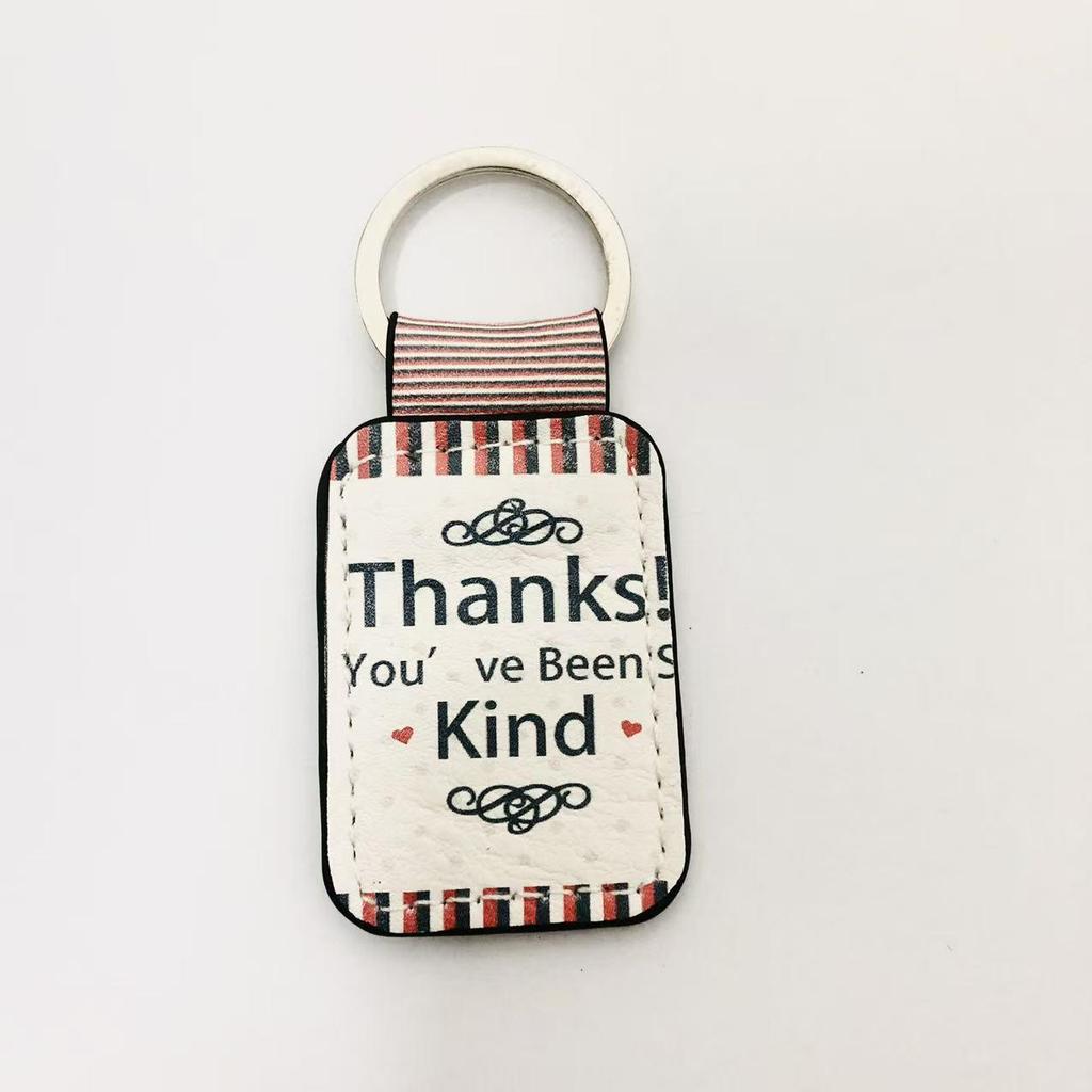 Customized DIY Peace & Joy Leather Keychain Keyring Car Accessory Gift