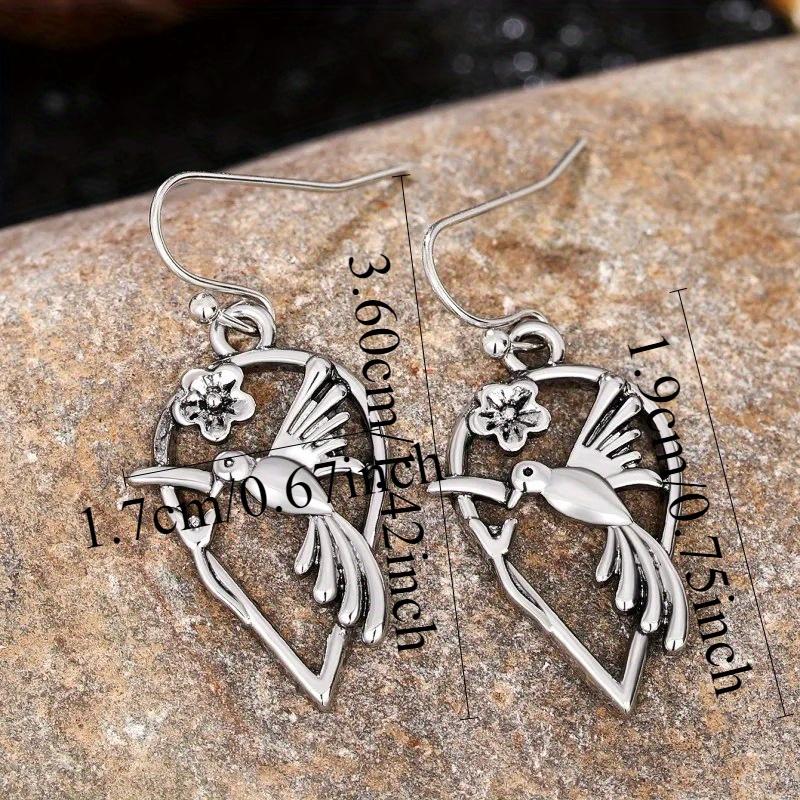 A Pair of Street Fashion, Cool and Hip-hop Style Flower Pendant Bird Multi-functional Earrings