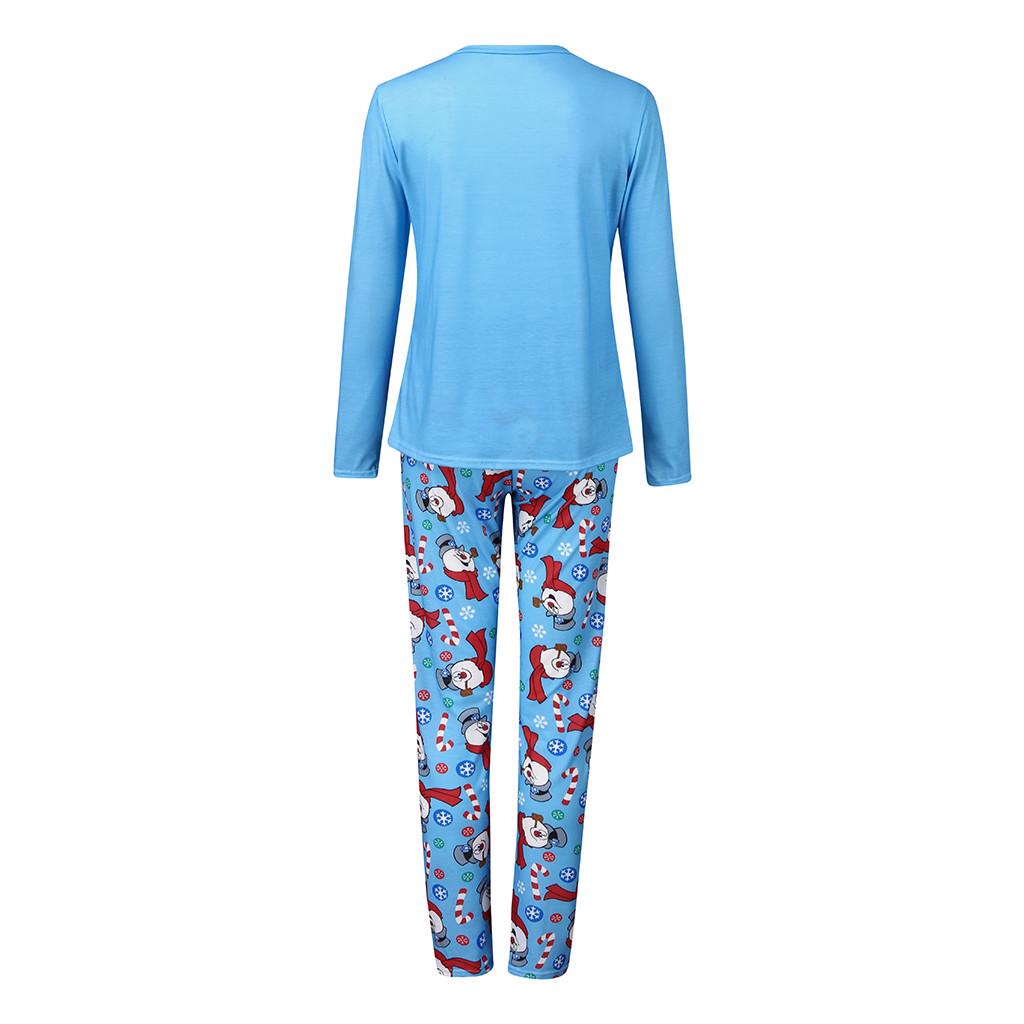 Christmas Women Mom Printed Letter Top+Print Pants  Family Clothes Pajamas
