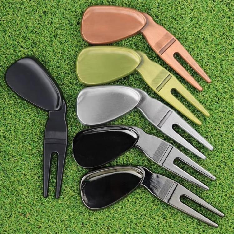 Golfs Balls Pickers Bending Golfs Green Divot Fork Curved Spit Golfs Balls Pickers Green Pitch Mark Repair Tool Golfer