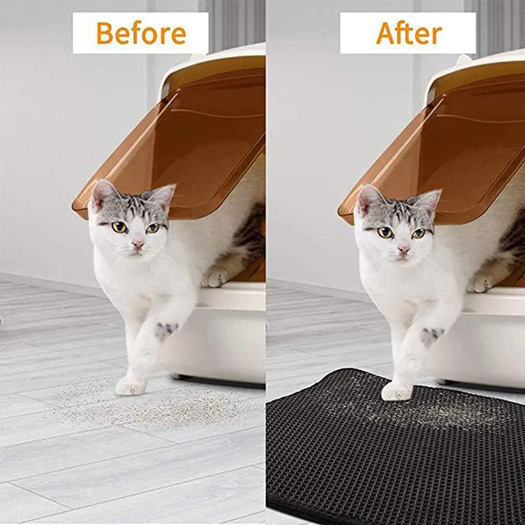 EVA Waterproof Cat Litter Mat Double Layer Pet Litter Box Mat Non-slip Sand Cat Pad Washable Pet Bed Mat Clean Pad Products