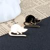 Couples Black White Mouses Brooches Enamel Cute Long Tailed Rats Badges Pins Clothes Bags Jewelry Accessories Gifts For Children