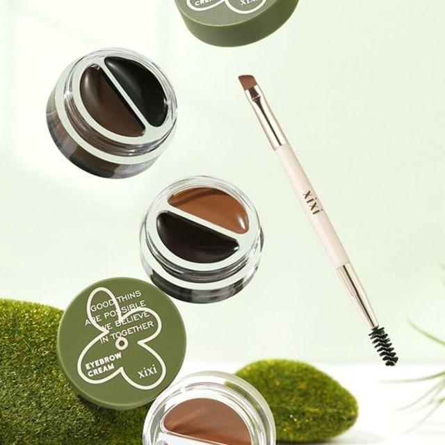 

xixi - Set of 2: Eyeliner Dye Eyebrow Cream 2 in 1 Set - 3 Colors #02 Coffee Bean Brown - 2.5g+2.5g