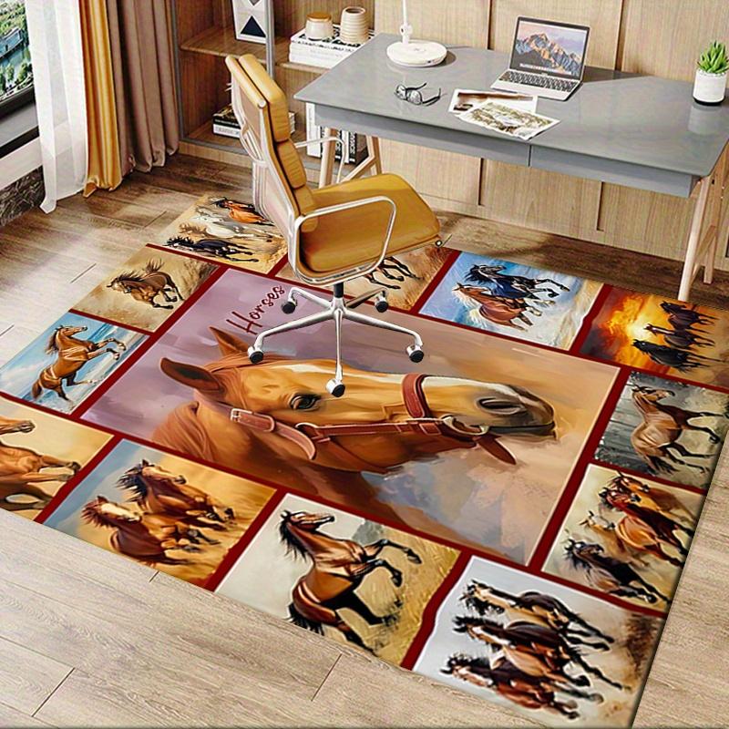 1 Stück Pferd, Reitsport, Pferdekunst Büro Teppich Weich Polyester Eingangsteppich Waschbar Rutschfest Machi