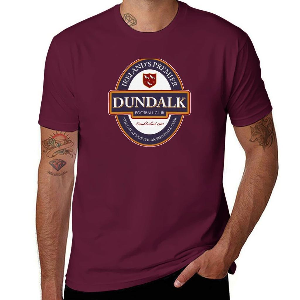 Dundalk Football Club In Black And White Beer Label 3 Tshirt Customs Oversizeds Mens Graphic Tshirts Hip Hop
