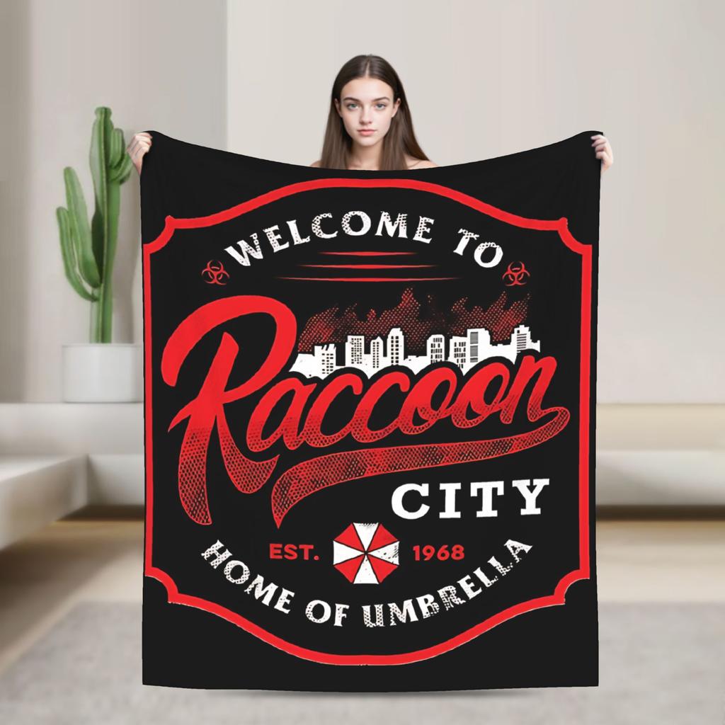 Leon Kennedy Resident Evil Warm Soft Blanket Picnic Plush Bedding Throws Fashion Outdoor Flannel Bedspread Sofa Bed Cover