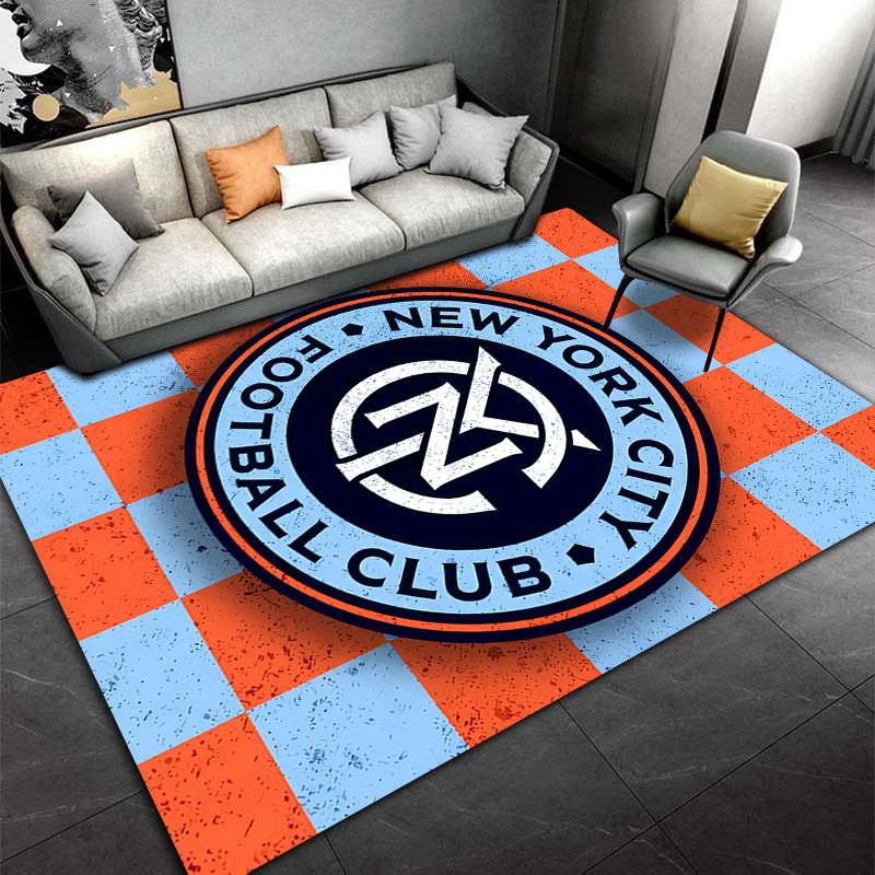 NYCFC Logo Checkered Carpet suitable as a non-slip mat for the living room or bedroom sofa