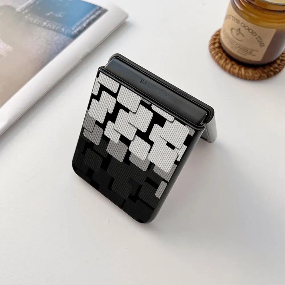 Case For Samsung Galaxy Z Flip 6 5 4 3 Phone Case Flower Butterfly Leather-Grain Shockproof Cover For Galaxy Z Flip6 Flip4 Flip5