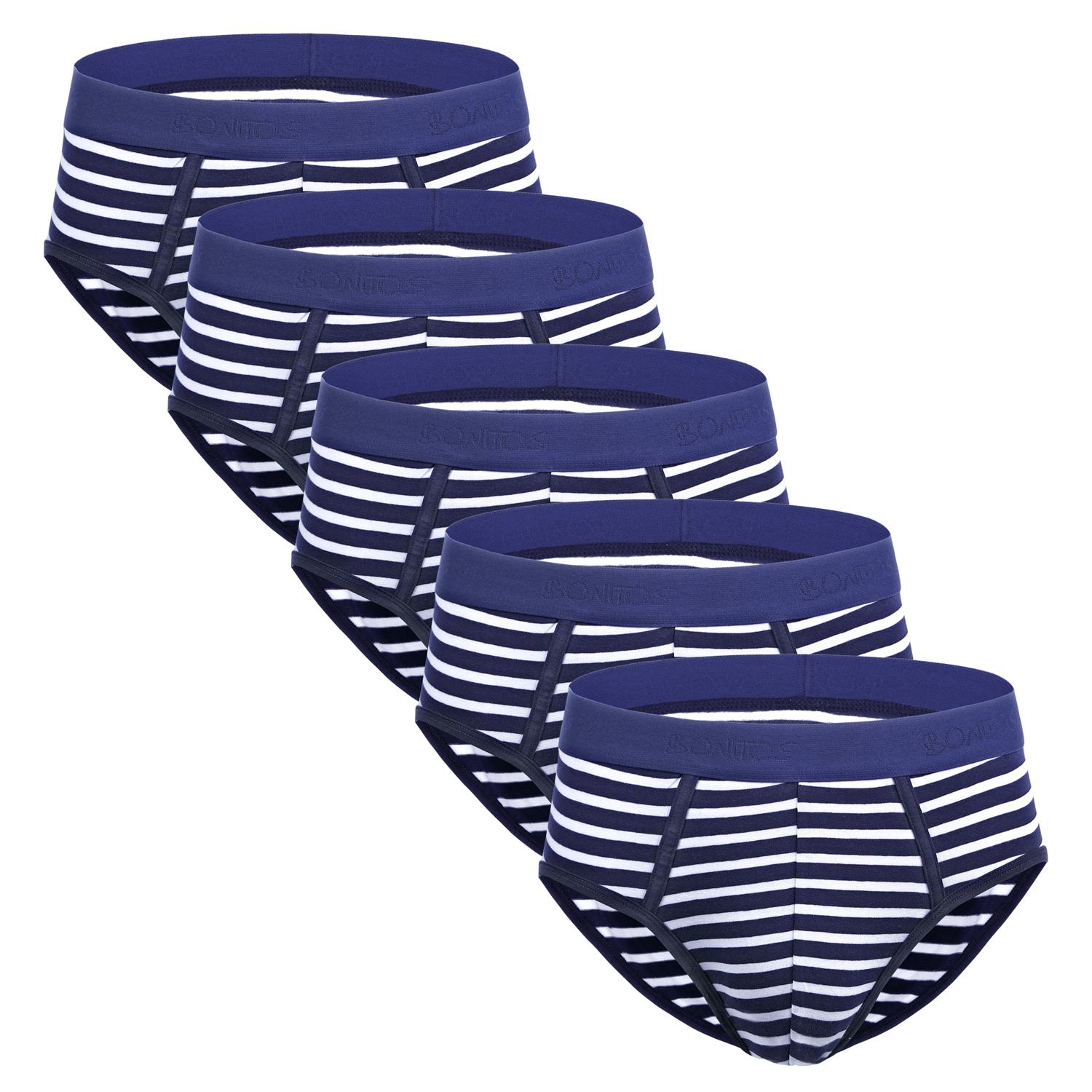 

BONITOS 5Pcs Sexy Stripe Briefs Чоловіча нижня білизна для чоловіків Бавовняні чоловічі труси XL