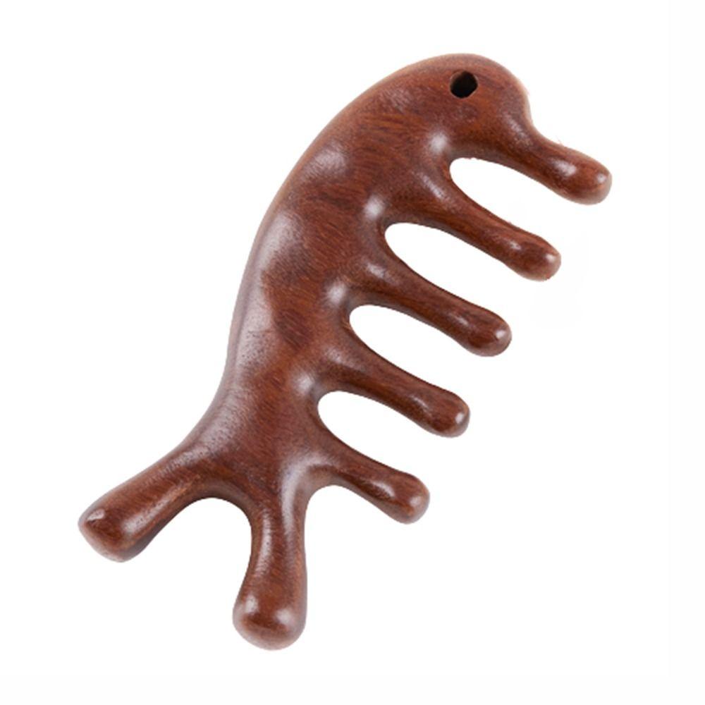 Reflexology Hair Care Meridian Scrapping Wood Comb Hair Comb Scalp Massage Tool Wooden Massage Comb