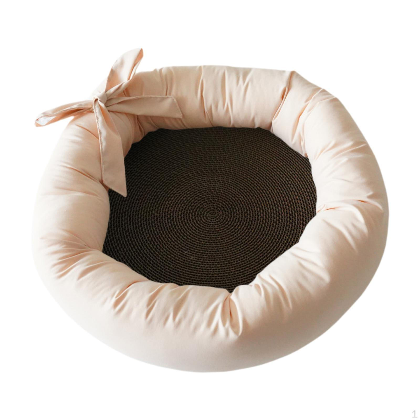 

Когтеточка для кошек картонная миска для кровати круглая гофрированная когтеточка для защиты мебели бежевый