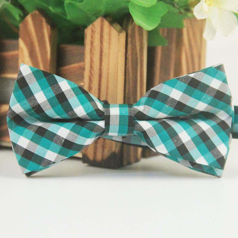 Children's Trendy British Style Multi-Color Cotton Plaid Bow Tie