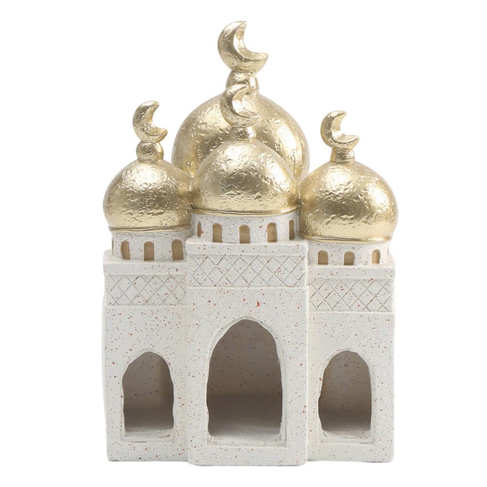 Resin Mosque Statue Tower Ornaments Tower Sculpture Decorative Ramadan home decor for Living Room Bedroom castle ornament
