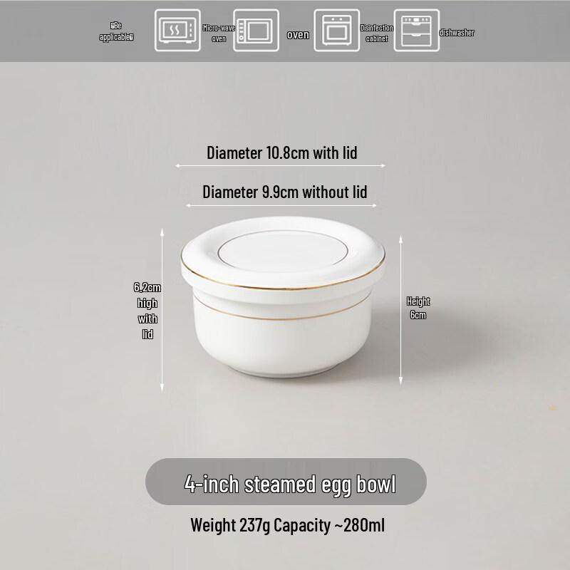 Ceramic Stew Egg Bowl with Lid