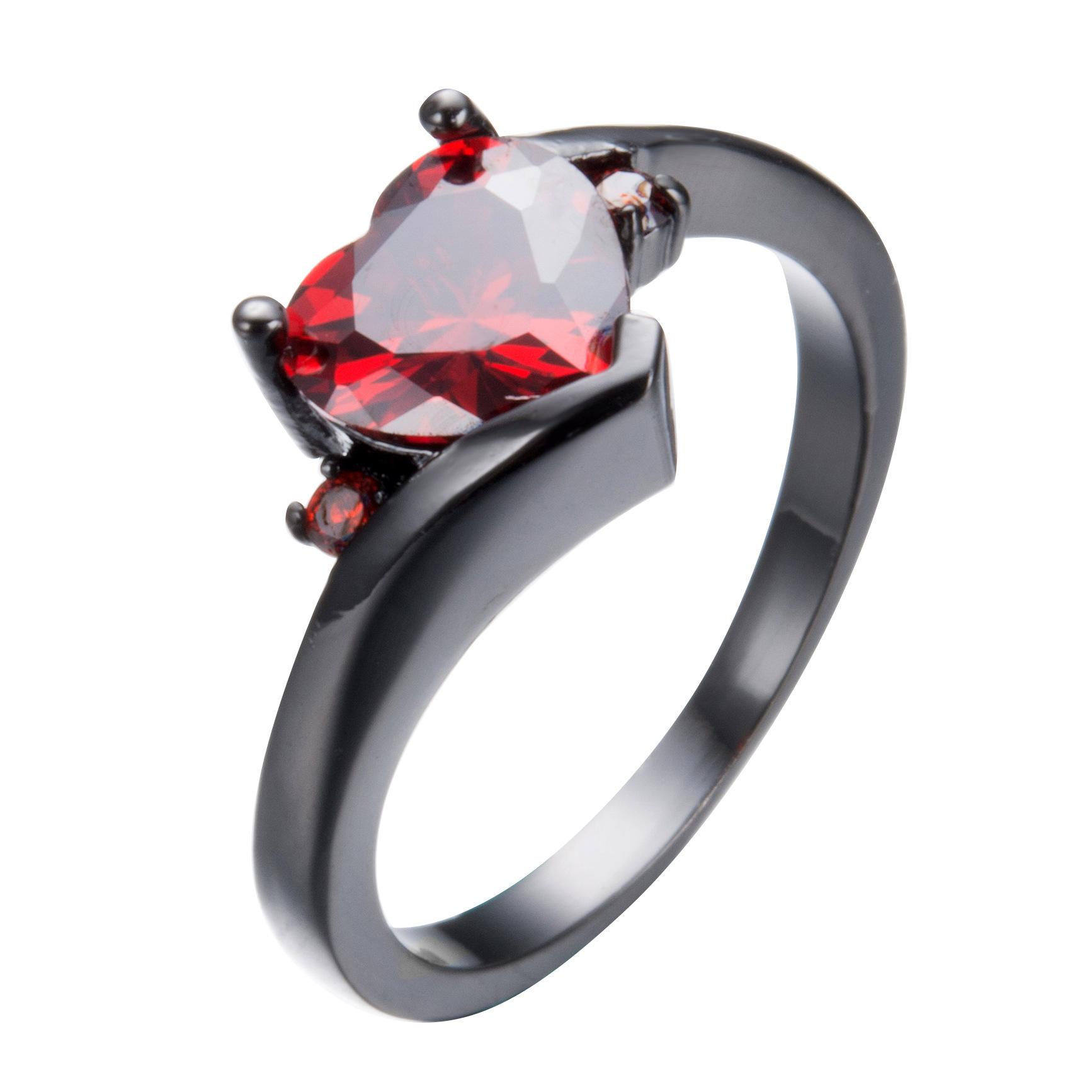 

Colorful Zircon Black Ring Womens Finger Ring Creative and Versatile Accessory No. 6