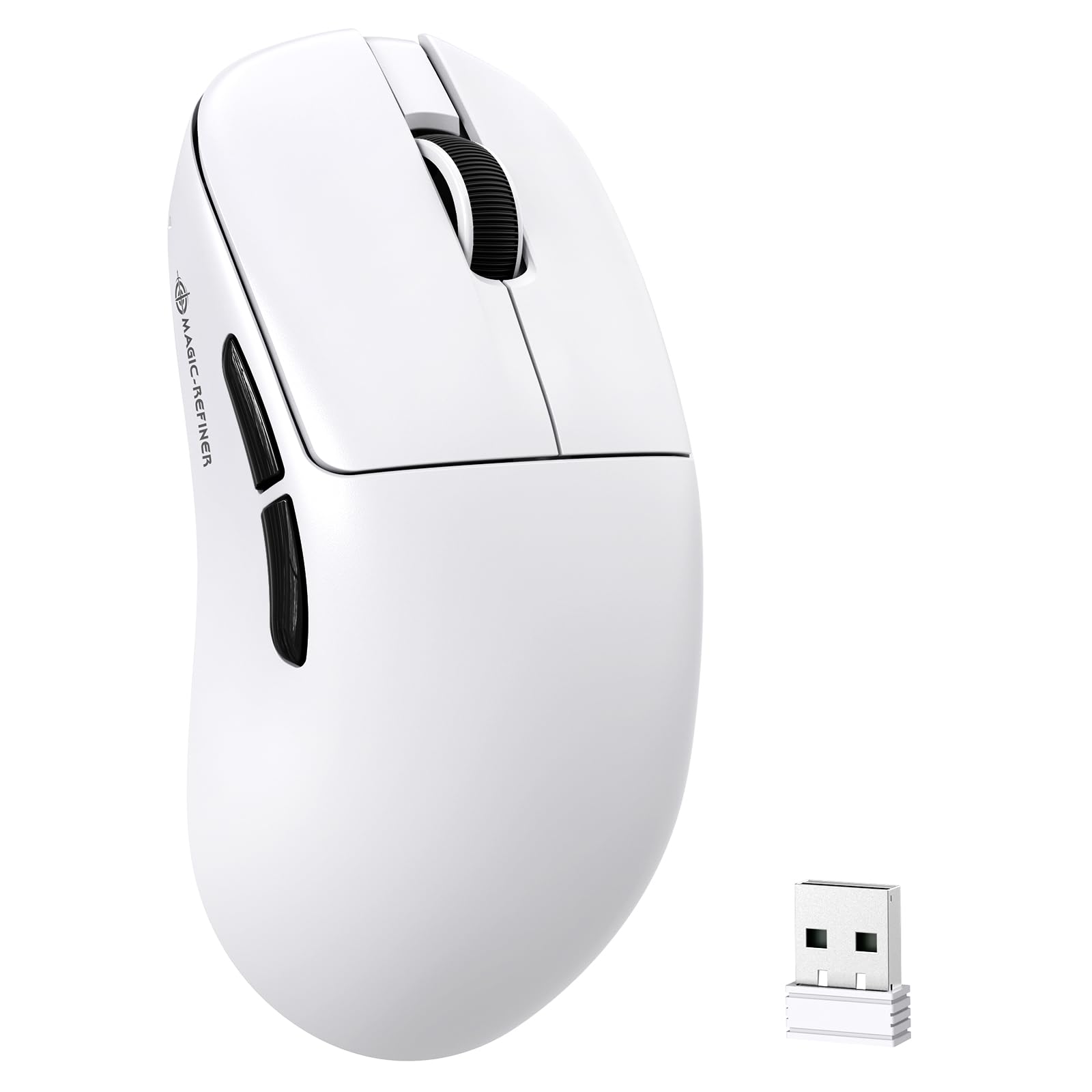 

AJ199 Gaming 3 Modes Lightweight PAW3311 Sensor Max 24000 1000Hz 600mAh Rechargeable Durable Click White MAGIC-RFINER Mouse, Wireless, білий