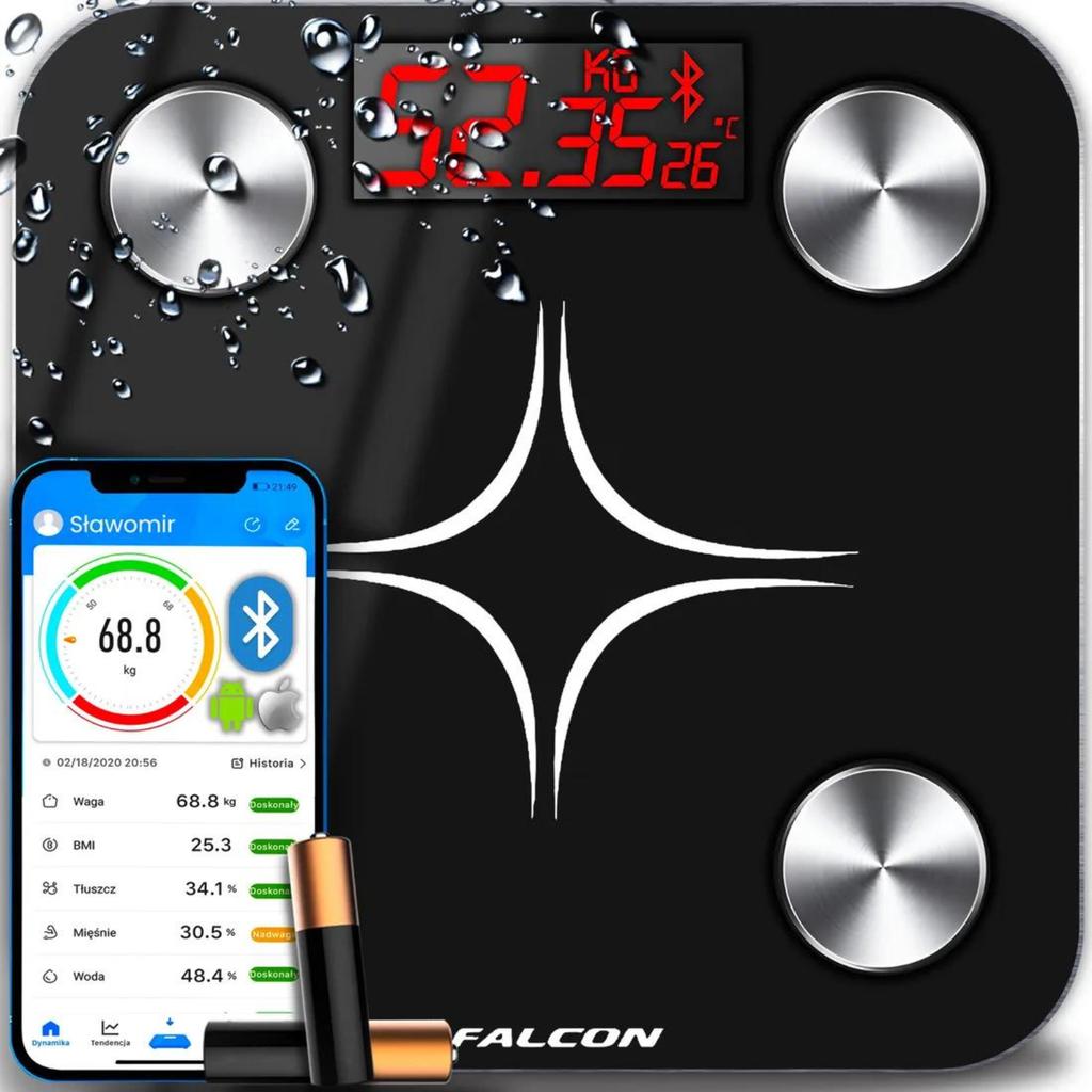 Smart Analytical Bathroom Scale Bluetooth Black