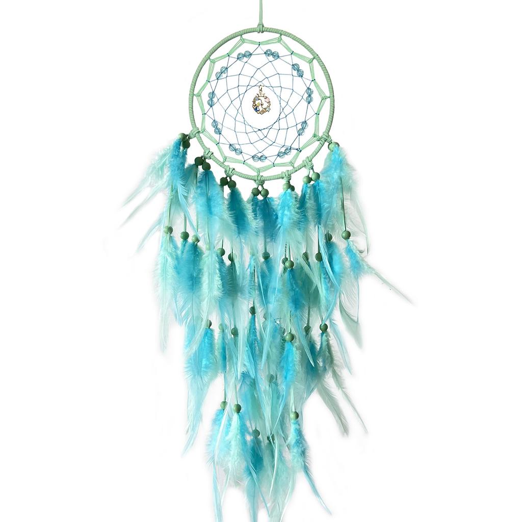 Colorful Feather Dream Catcher, Cheerful Wind Chime for Living Room & Bedroom, Handmade Creative Gift, Boho Wall Decor