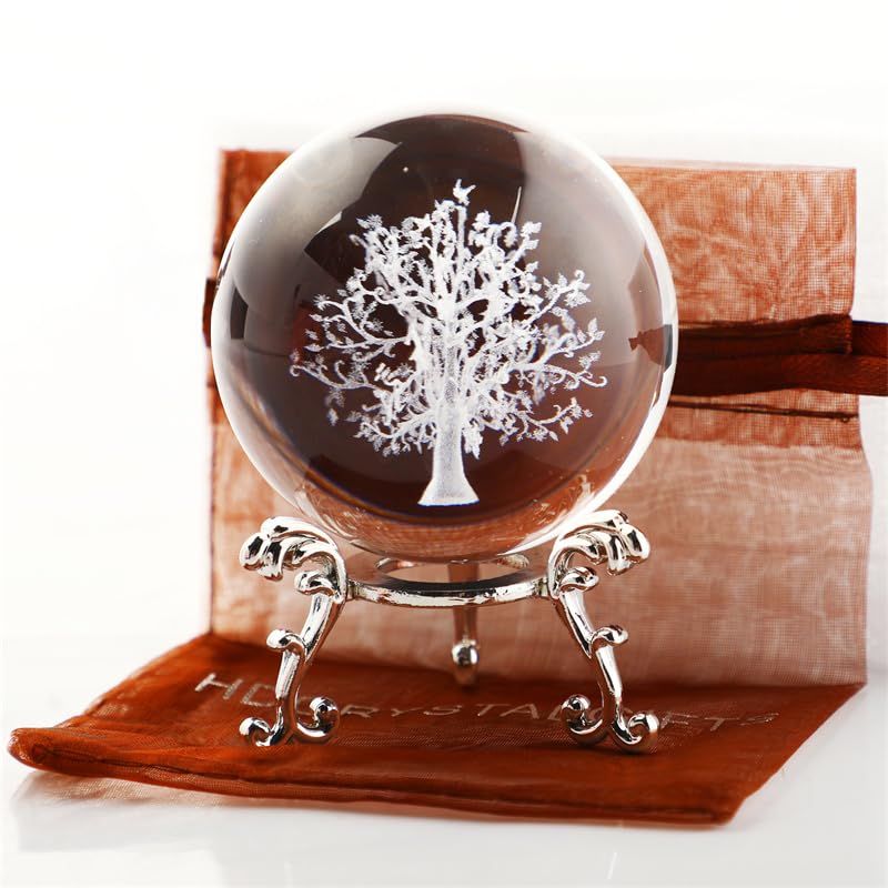 60mm Clear Crystal Ball with Stand Handcrafted Photography Prop for Magical Shots Elegant Home & Party Decor Gift for Women