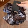 Elegant Coffee Gradient Silk Hair Tie with Wrapped Edges