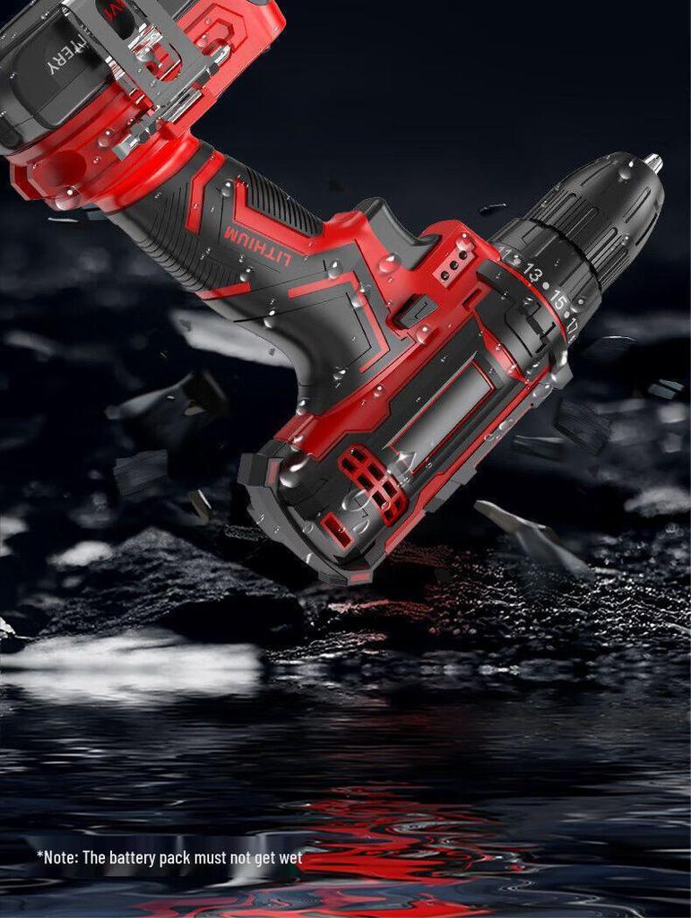 Cordless Lithium Battery Drill Hand Tool Set for Electricians & Carpenters - Multifunctional Repair Kit with Tool Box