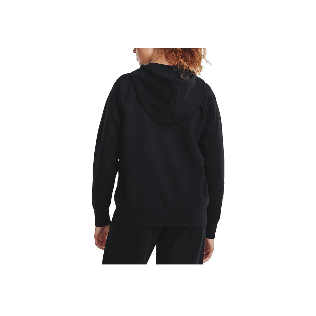Under Armour Casual Loose Zipper Hoodie Solid Color Women Hoodies Black 1379497-001