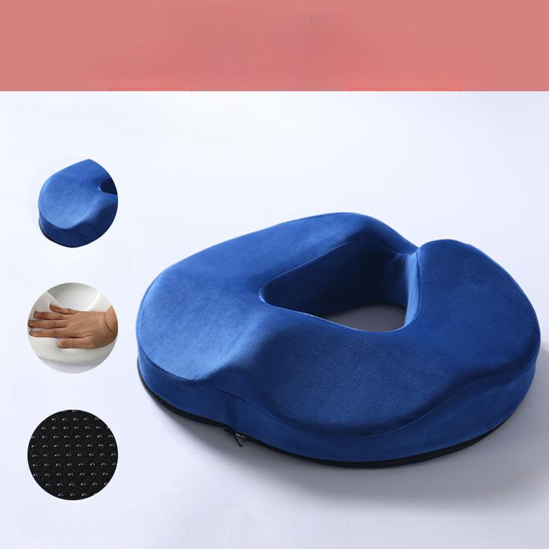 

Портативная подушка для сиденья из пеноматериала с эффектом памяти Подушка для облегчения боли при сидении Подушка для путешествий Подушка для сиденья в офисе и здравоохранении синий