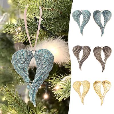 Angel Wing Hanging Pendant,Alloy Wing-Shape Hanging Ornament for Christmas Tree,Retro Angel-Wing Pendants for Cars Accessories