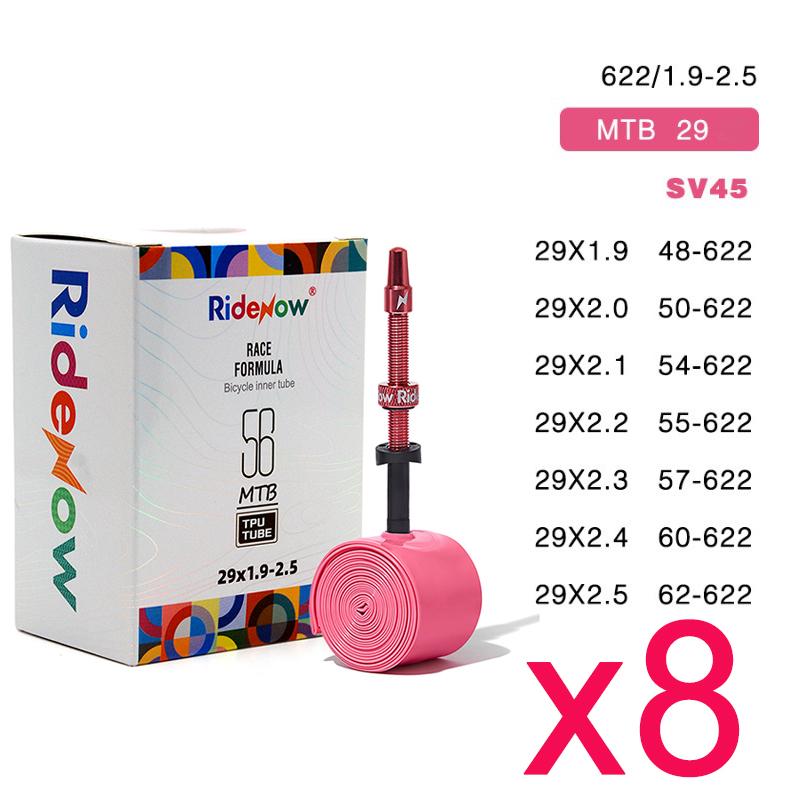 RideNow Tpu Inner Tube Metal Nozzle Gravel 45g MTB 29inch 56g Removable Valve Cores External Thread Tube with 1pc Tire lever